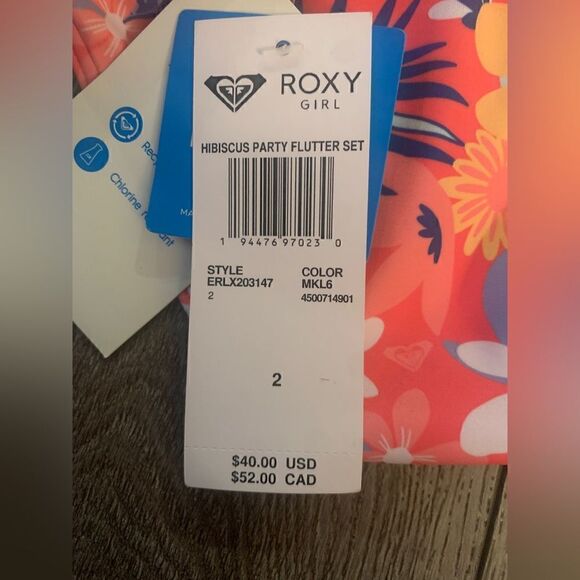 Roxy girls 2 pc swim set very beautiful - Picture 3 of 4